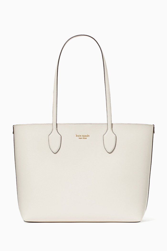 

Large Bleecker Tote Bag in Saffiano Leather, White