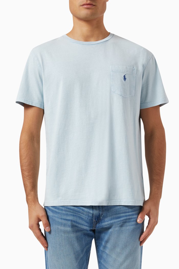 

Polo Pony T-shirt in Cotton-linen, Blue