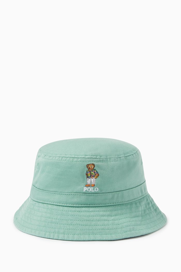 

Polo Bear Bucket Hat in Cotton-twill, Green