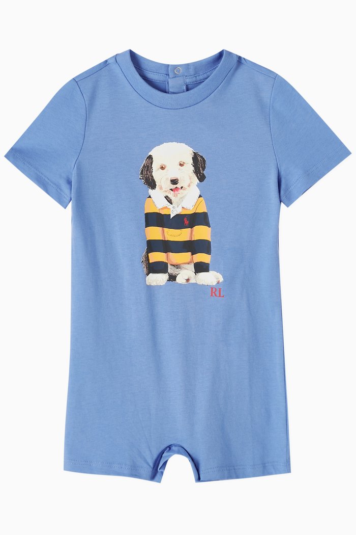 

Dog-print Romper in Cotton-jersey, Blue