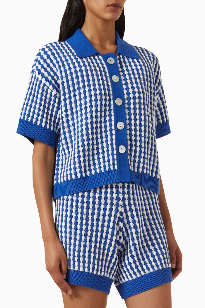 

Jacklyn Knit Shirt in Cotton, Blue