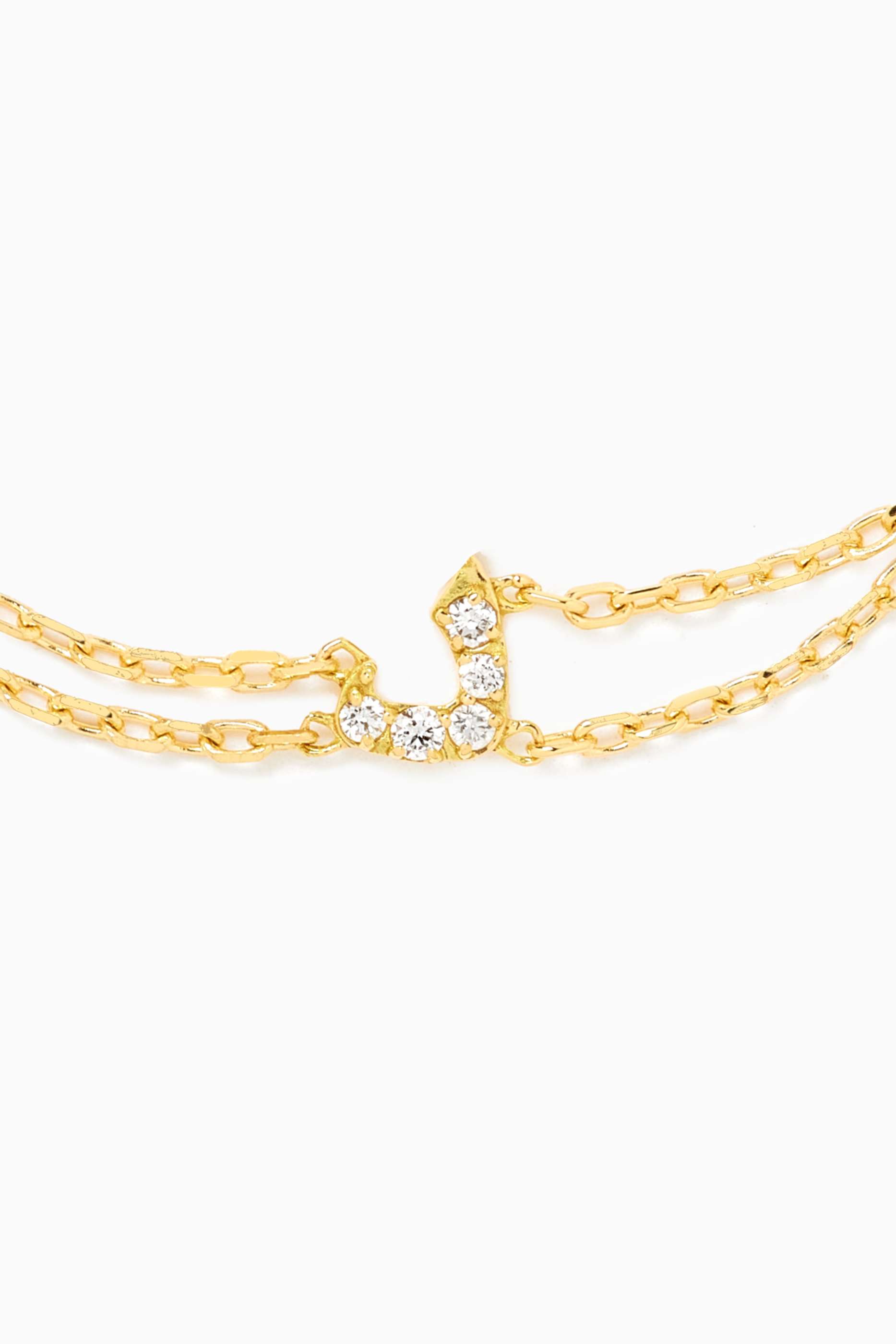 Fergus James Arabic Letter 'D' د Diamond Bracelet in 18kt Gold price in ...