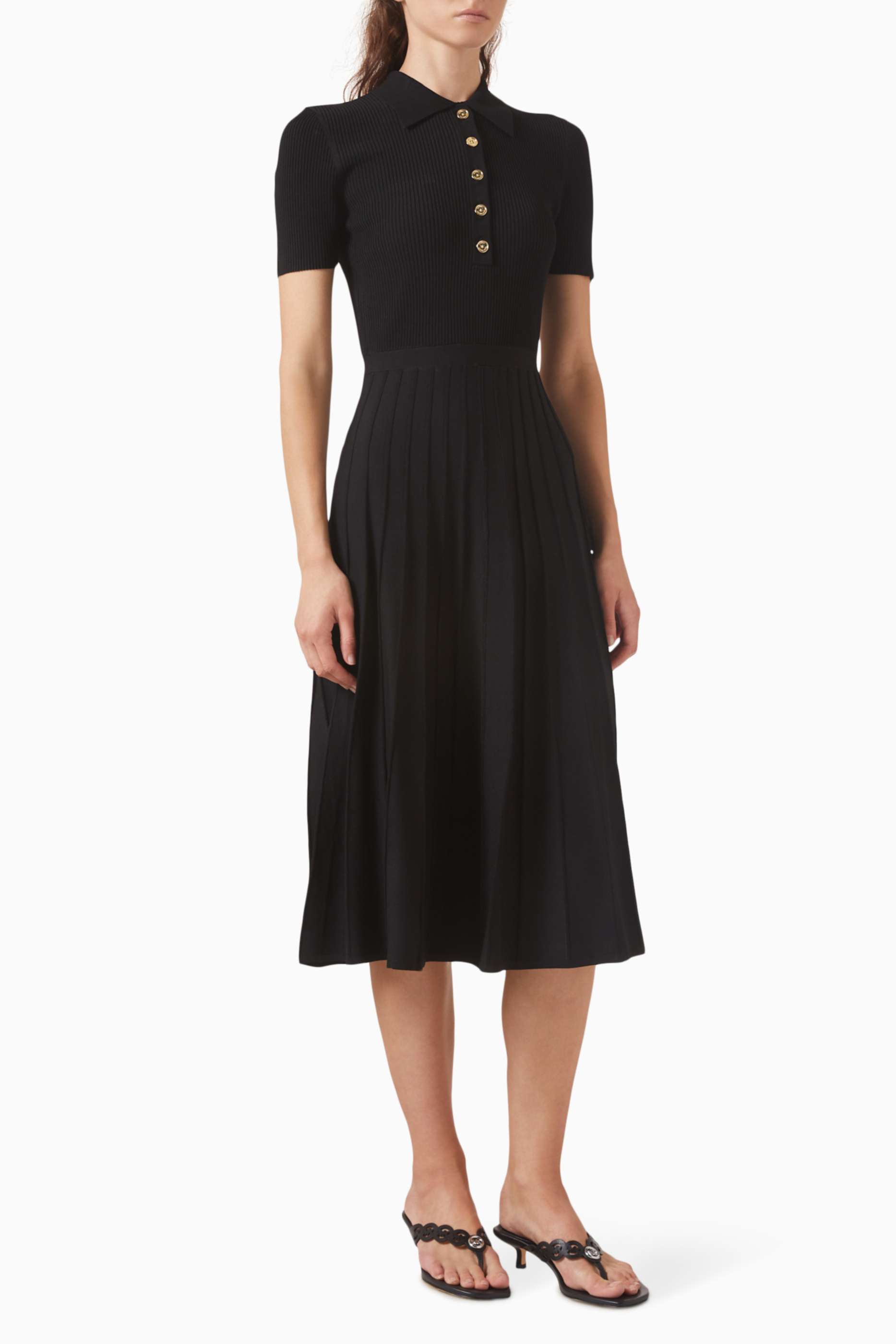 michael michael kors ribbed stretch knit polo dress Midi in Stretch-knit price in Kuwait live:9-6-24