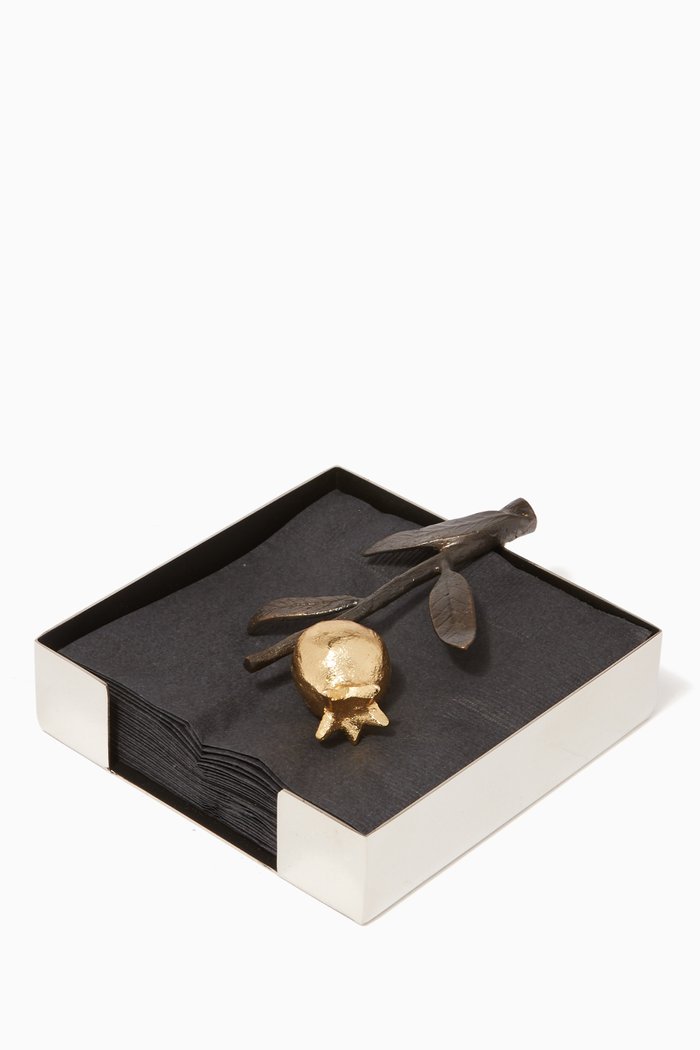 

Gold Pomegranate Cocktail-Napkin Holder, Silver