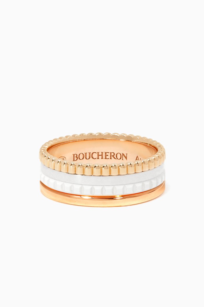 

Quatre White Edition Ring in Yellow, White and Rose Gold