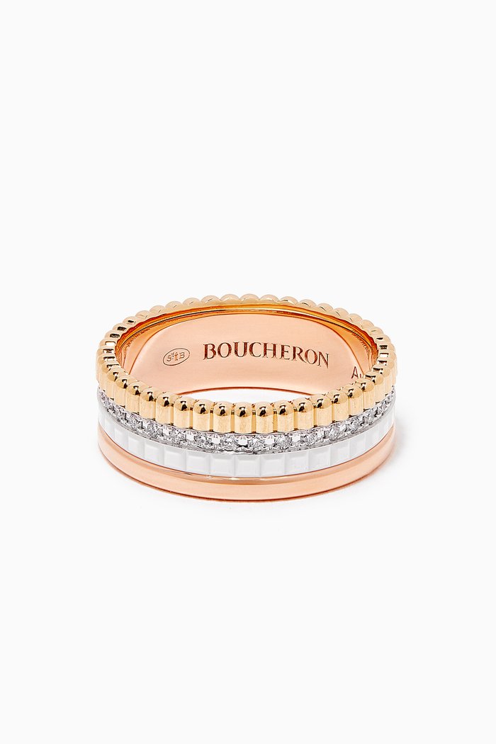 

Quatre White Edition Small Diamond Ring in 18kt Gold