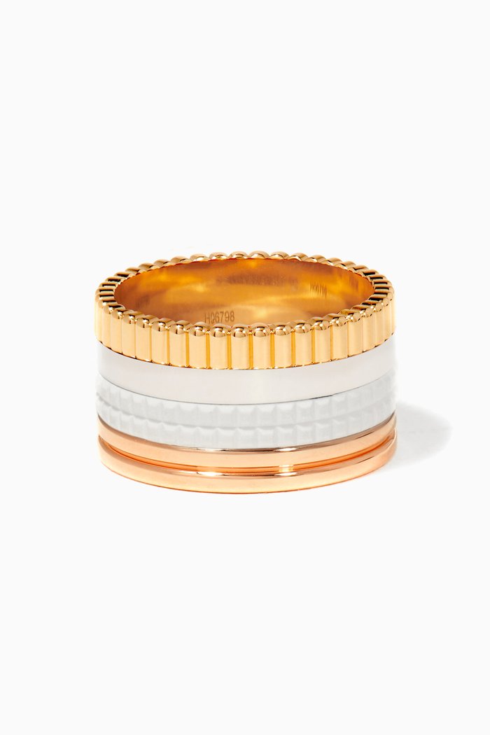 

Yellow, White & Rose-Gold Ceramic Large Quatre Ring
