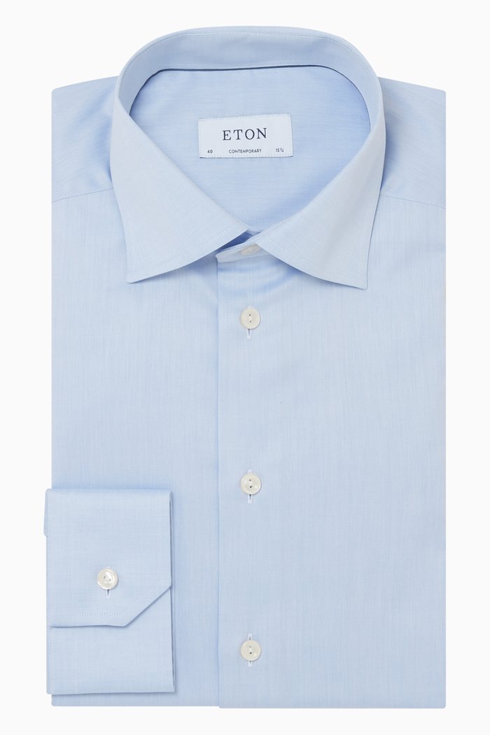 

Contemporary-Fit Cotton Shirt, Blue