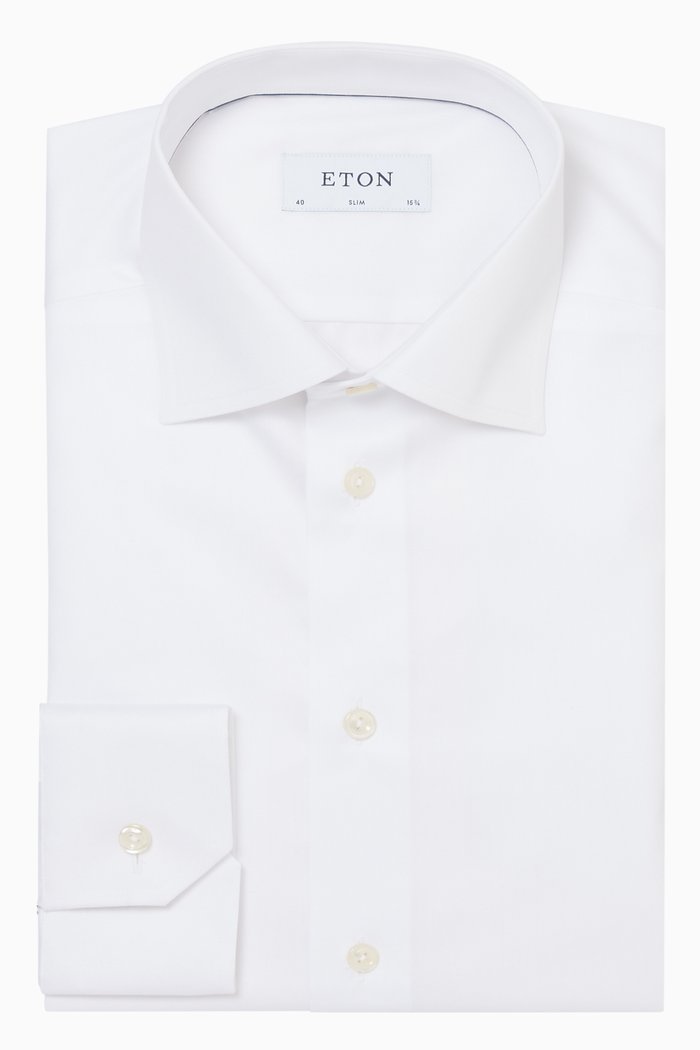 

Slim-Fit Cotton Shirt, White