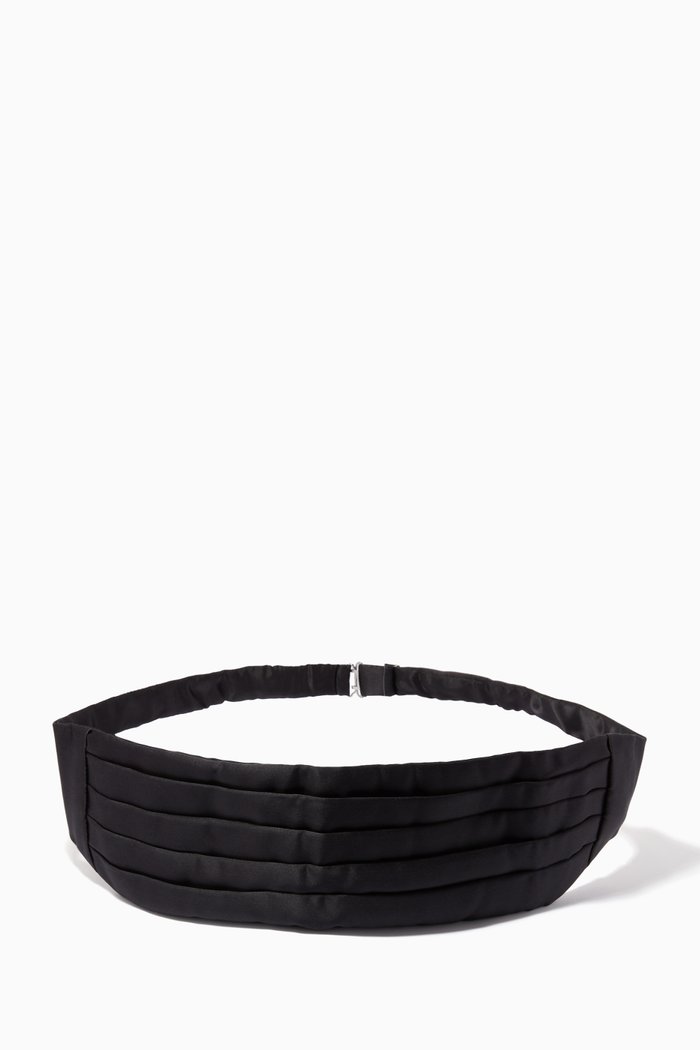 

Cummerbund in Pleated Silk, Black