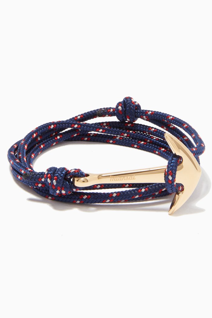 

Navy Anchor Rope Bracelet, Blue