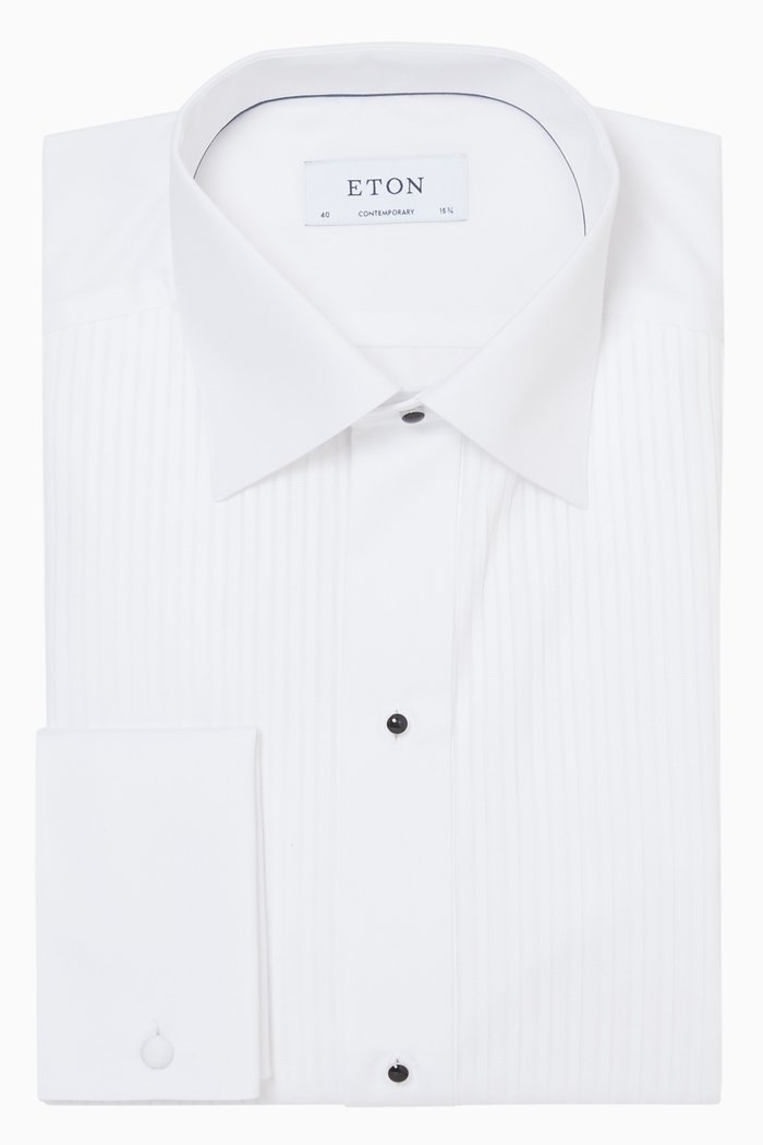 

Contemporary Plissé Shirt, White