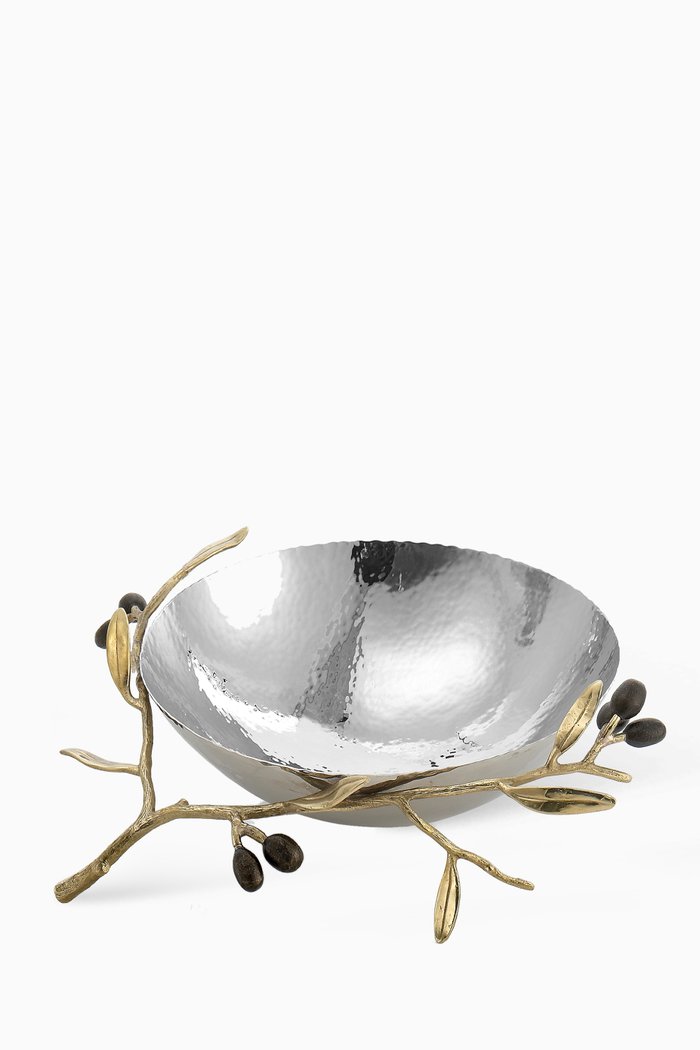 

Medium Golden Olive Branch Serving Bowl, Multicolour