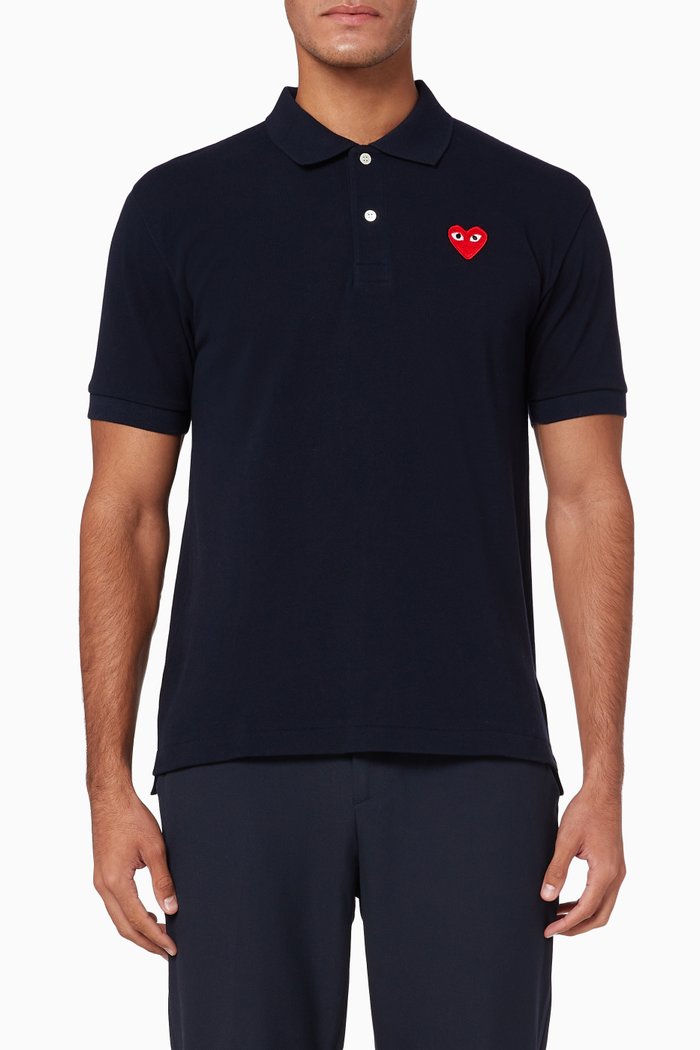 

Logo Appliqué Cotton Piqué Polo, Blue