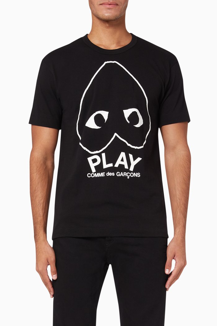 

Inverted Heart Logo Cotton T-shirt, Black