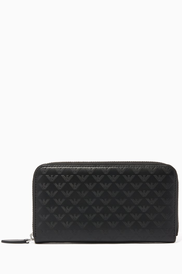 

Eagle Logo Leather Wallet, Black