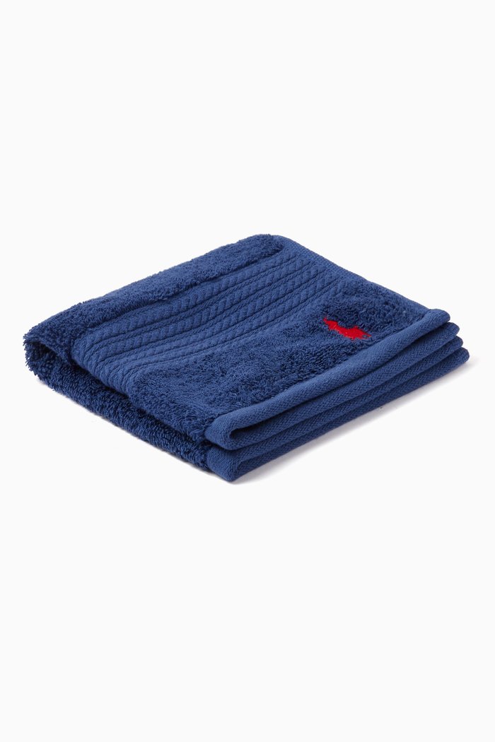 Player Wash Towel in Terry Cotton, Blue