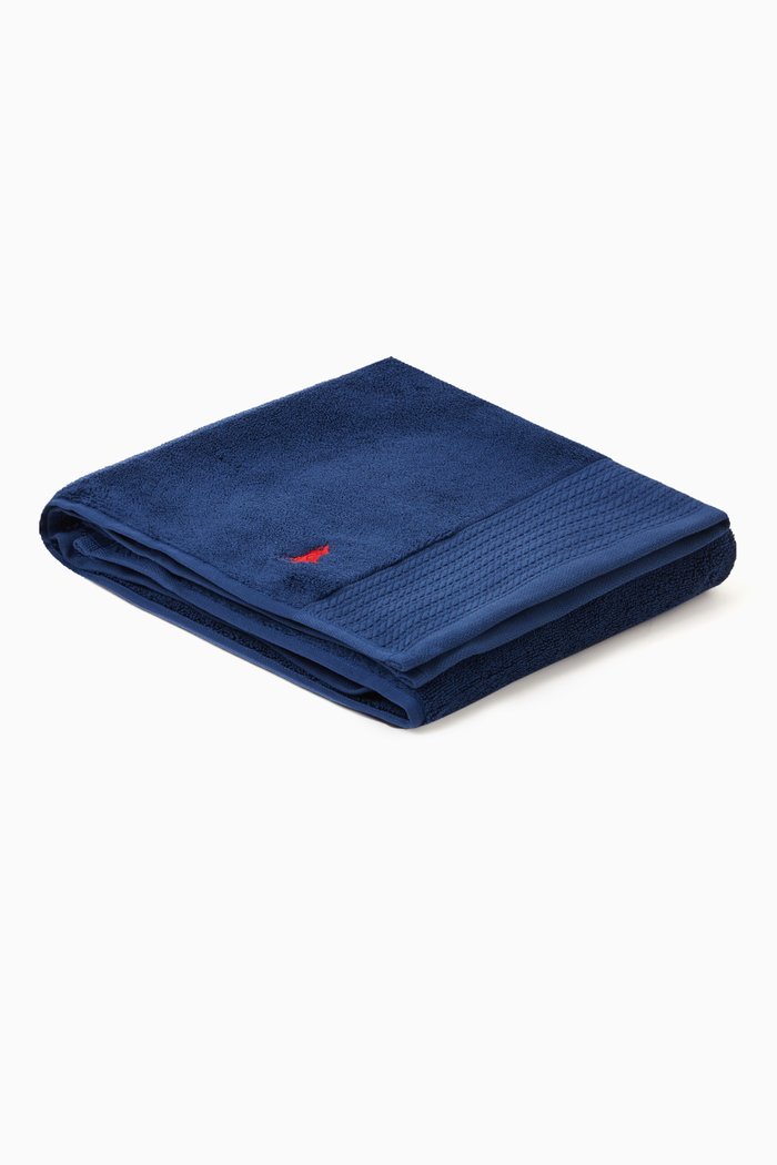 Signature Pony Bath Mat in Cotton, Blue