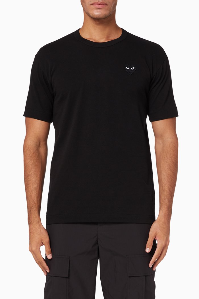 

Basic Logo Appliqué Cotton T-shirt, Black