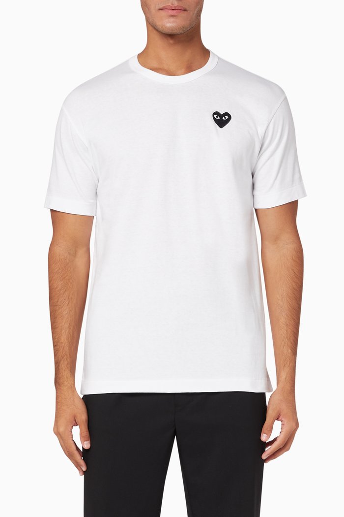 

Basic Logo Appliqué Cotton T-shirt, White