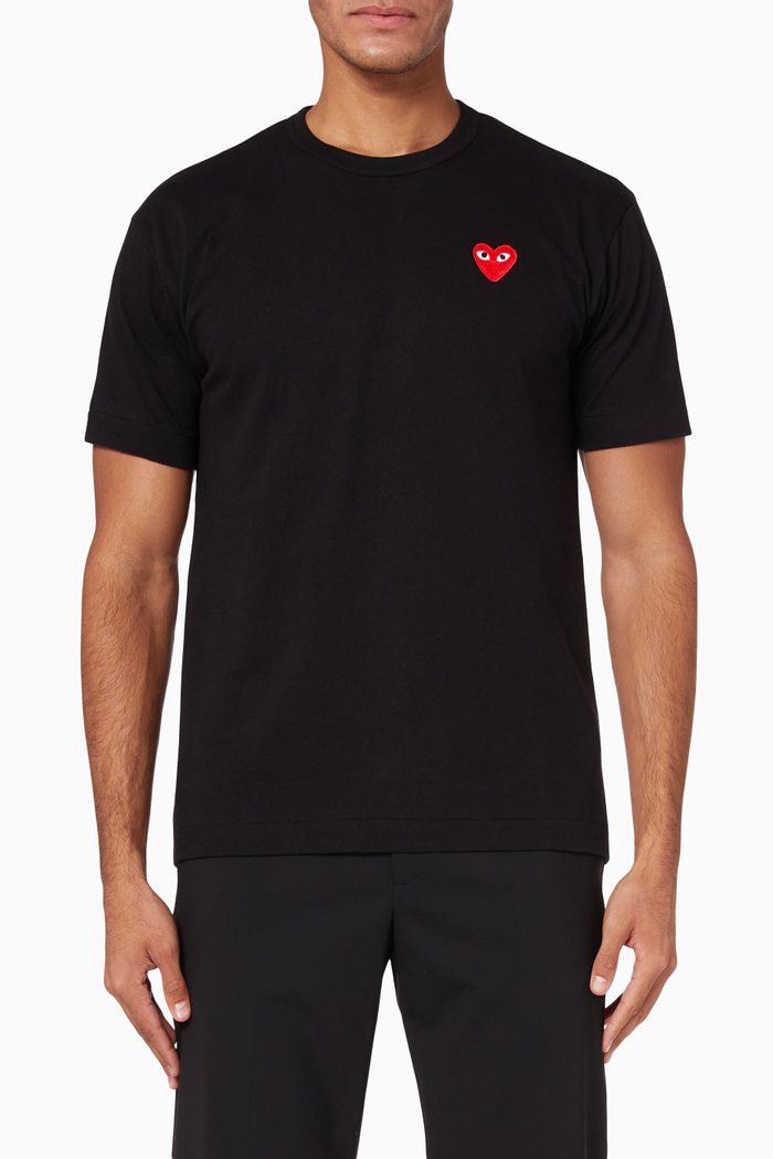 

Basic Logo Appliqué Cotton T-shirt, Black
