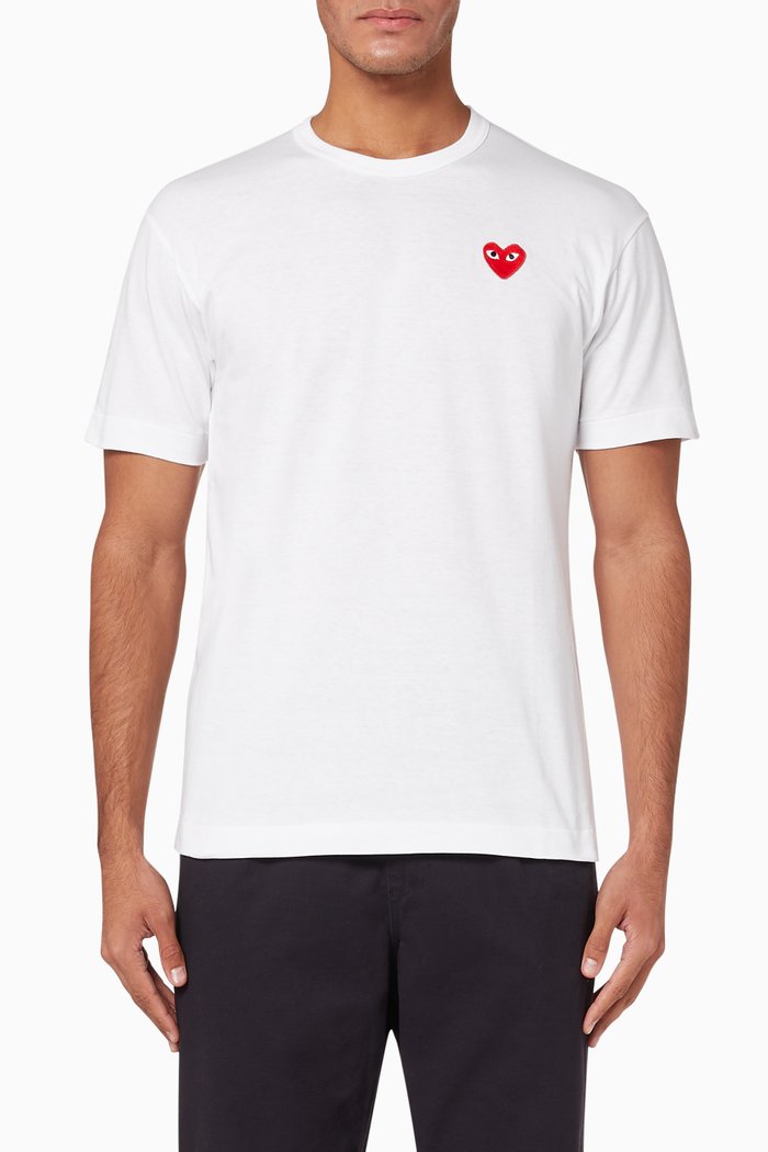 

Basic Logo Appliqué Cotton T-shirt, White