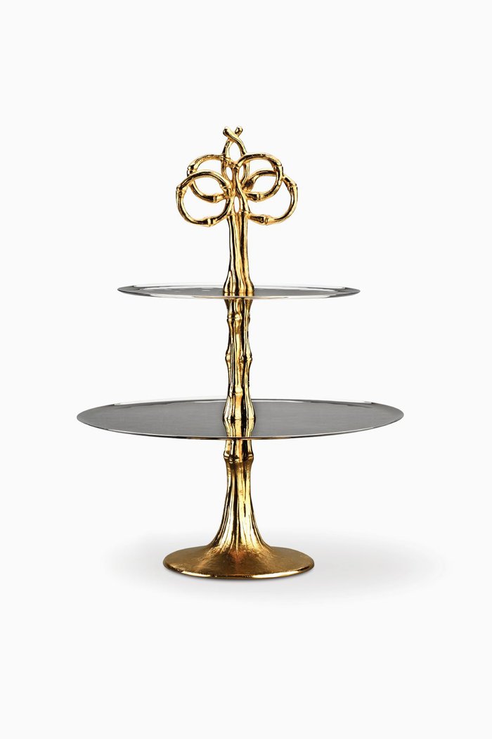 

Gold Bambou Two-Tier Platter, Multicolour