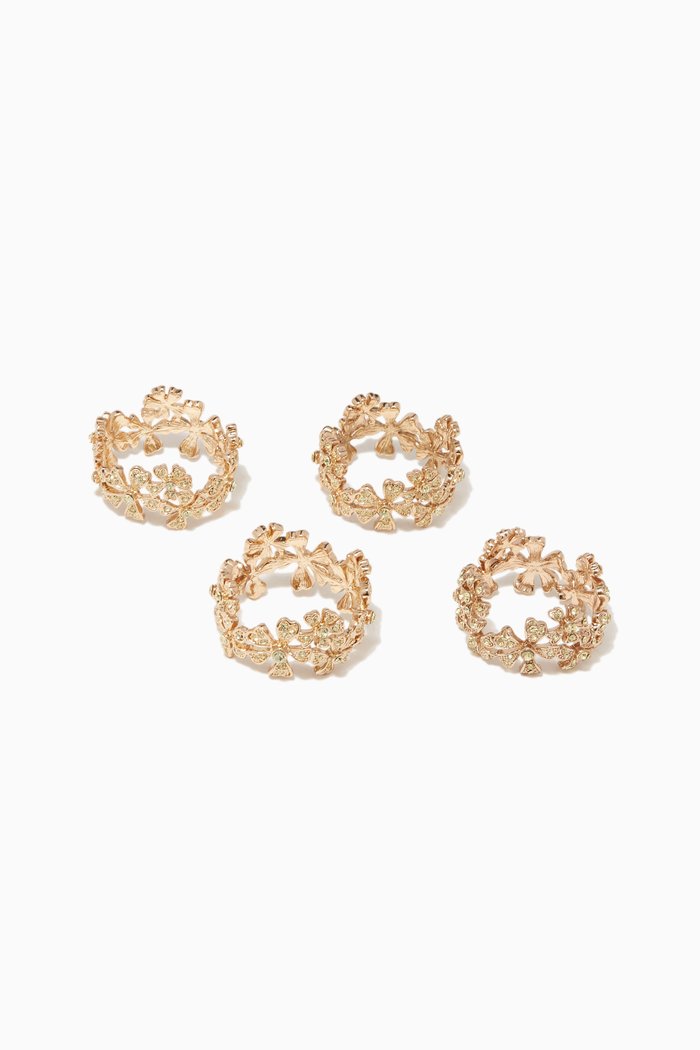 

Gold Garland Napkin Jewels, Set of Four, Multicolour