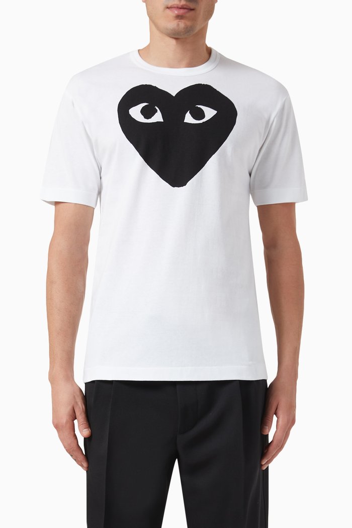 Logo Print T-shirt in Cotton, White