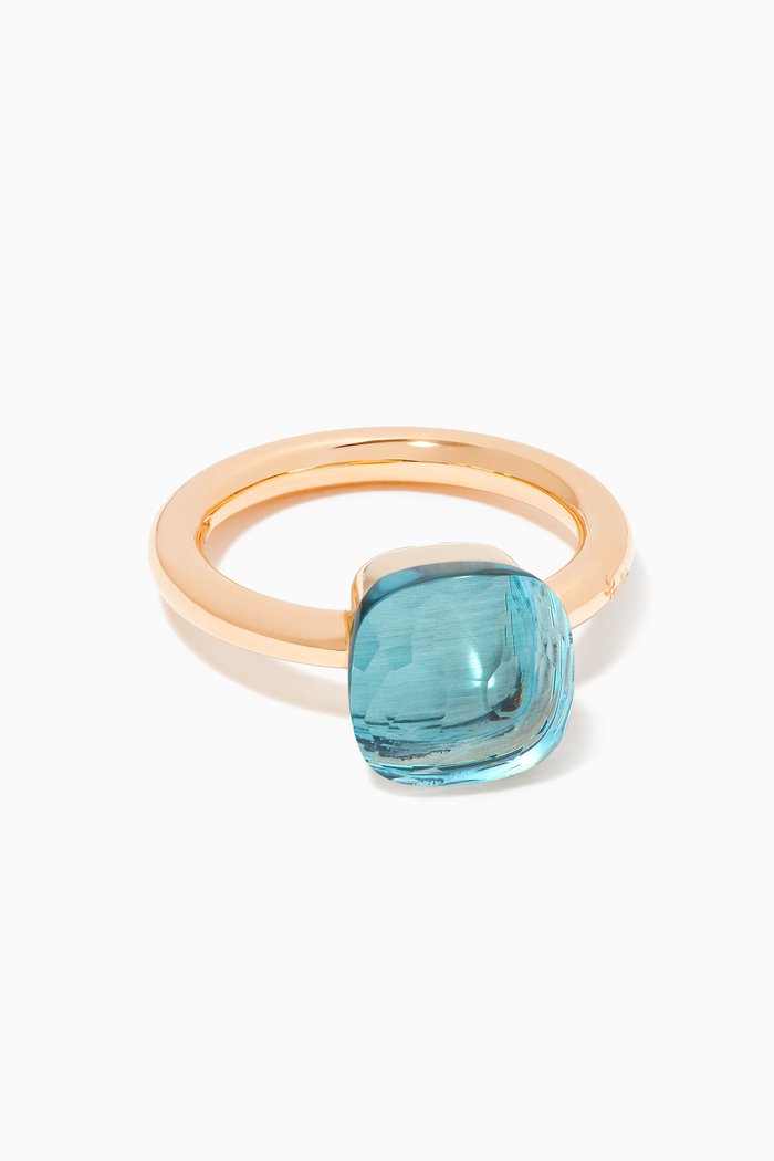 Nudo Petite Ring with Blue Topaz in 18kt Rose Gold, Purple