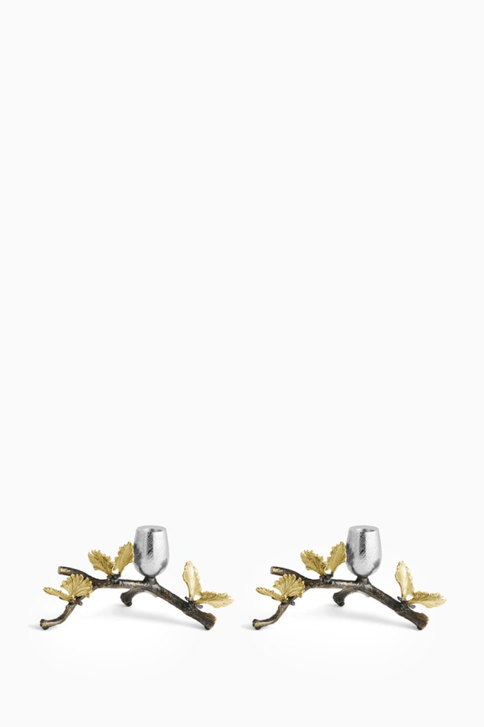 

Butterfly Ginkgo Candleholders, Set of 2, Multicolour