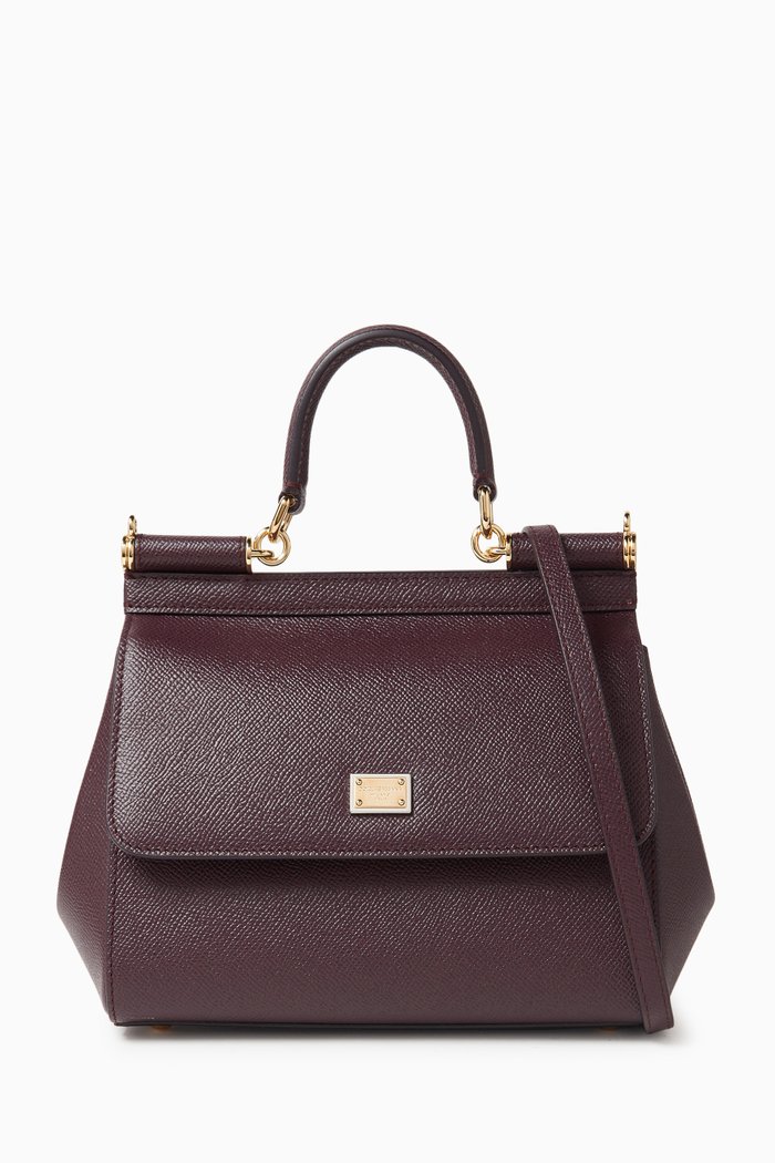 

Dark-Purple Small Miss Sicily Bag, Red