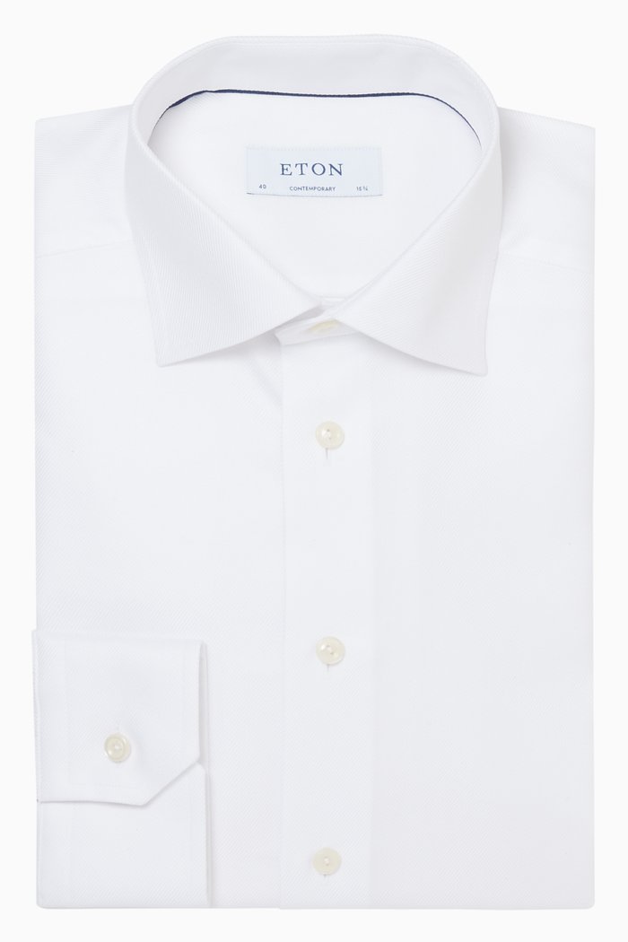 

Contemporary-Fit Cotton-Twill Shirt, White