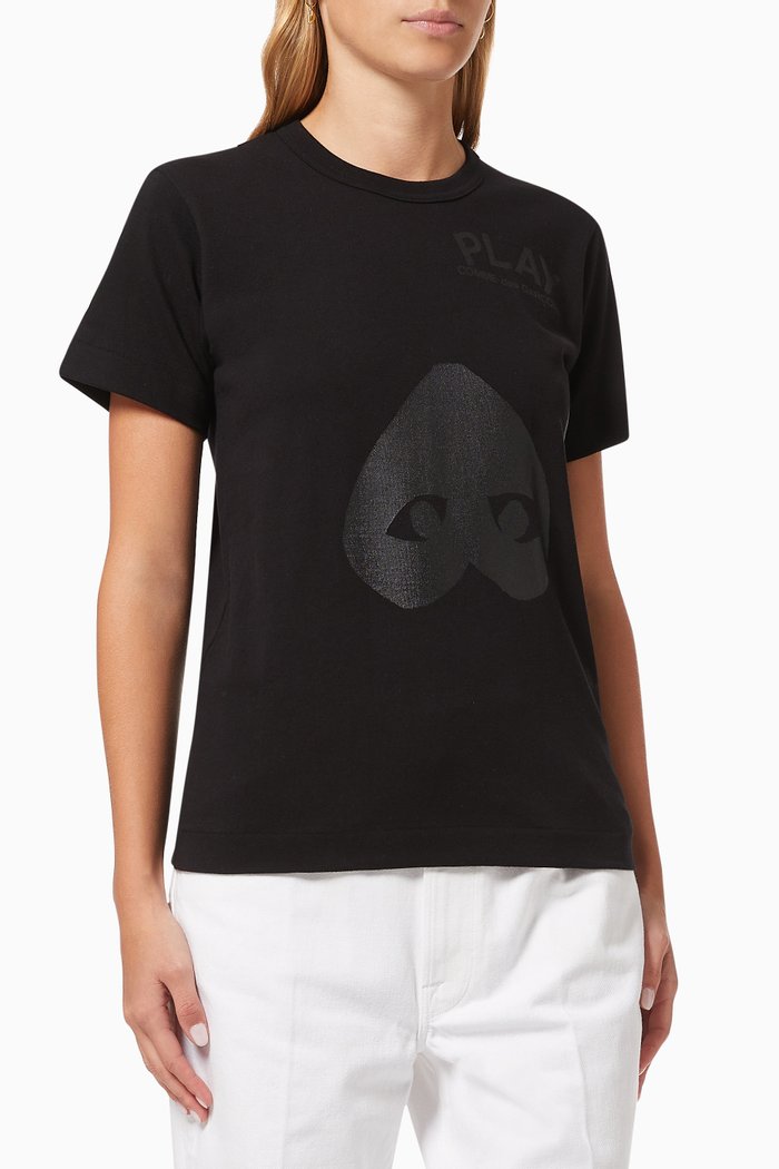 

Heart T-shirt in Cotton, Black