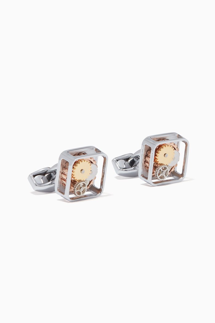 

Silver Square Gear Cufflinks