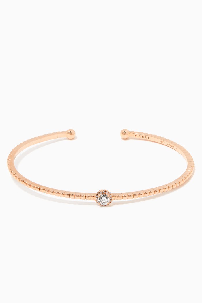 

Rock Diamond Slip-On Cuff in 18kt Rose Gold