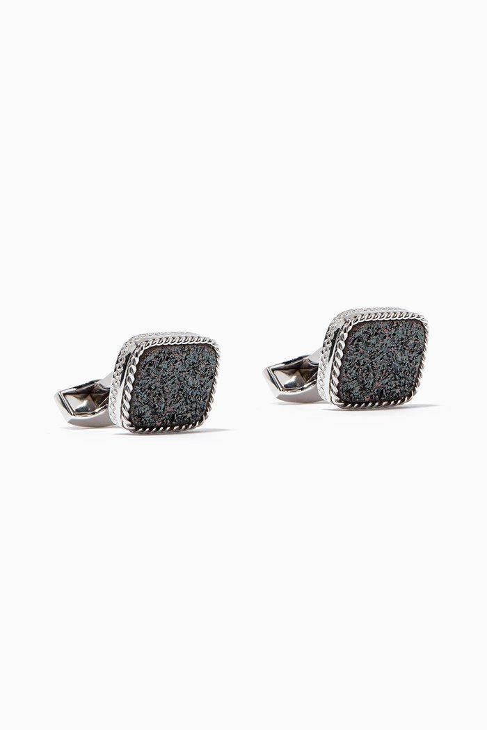 

Drusy Cufflinks in Sterling Silver, Grey