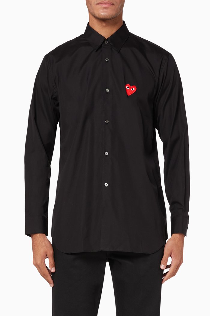 

Classic Heart Cotton Shirt, Black