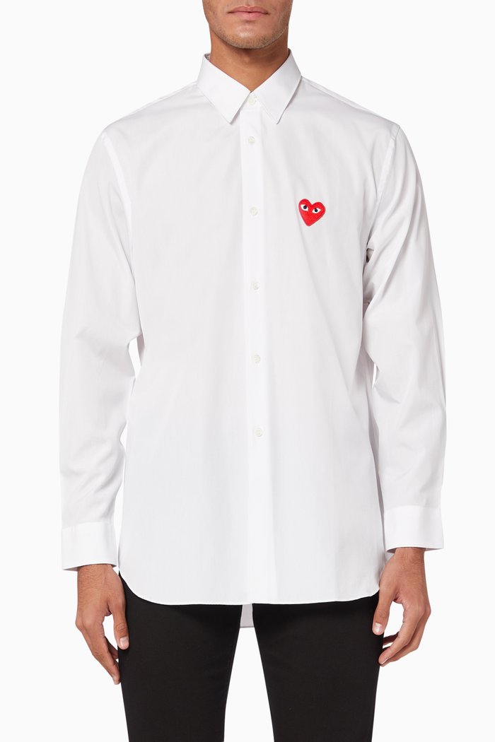 Classic Heart Cotton Shirt, White
