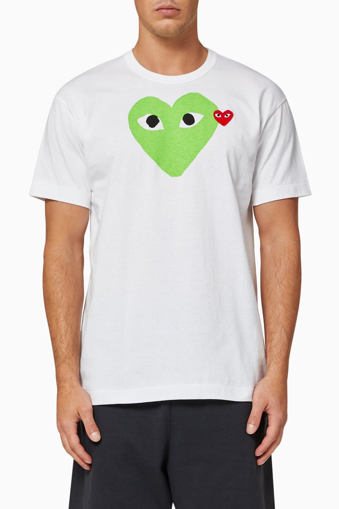 

Heart Logo Cotton T-shirt, White