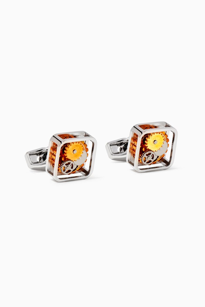 

Square Gear Cufflinks, Silver