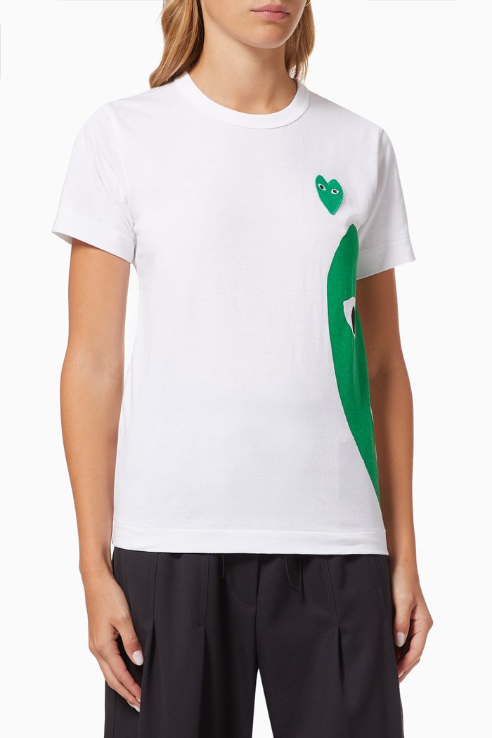

Double Heart T-shirt in Cotton, White