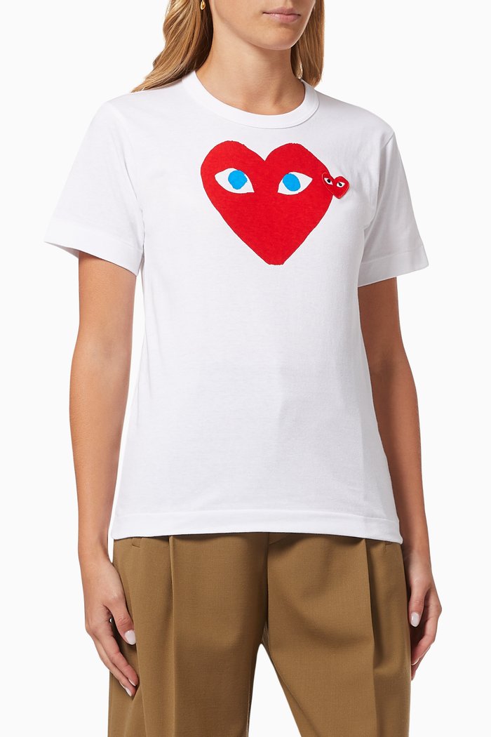 

Camouflage Hearts T-shirt in Cotton, White