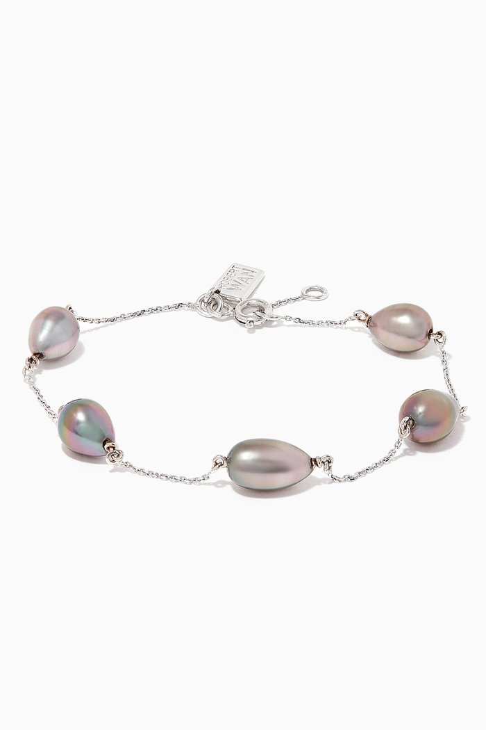 

Keshi Pearl Chain Bracelet, Silver