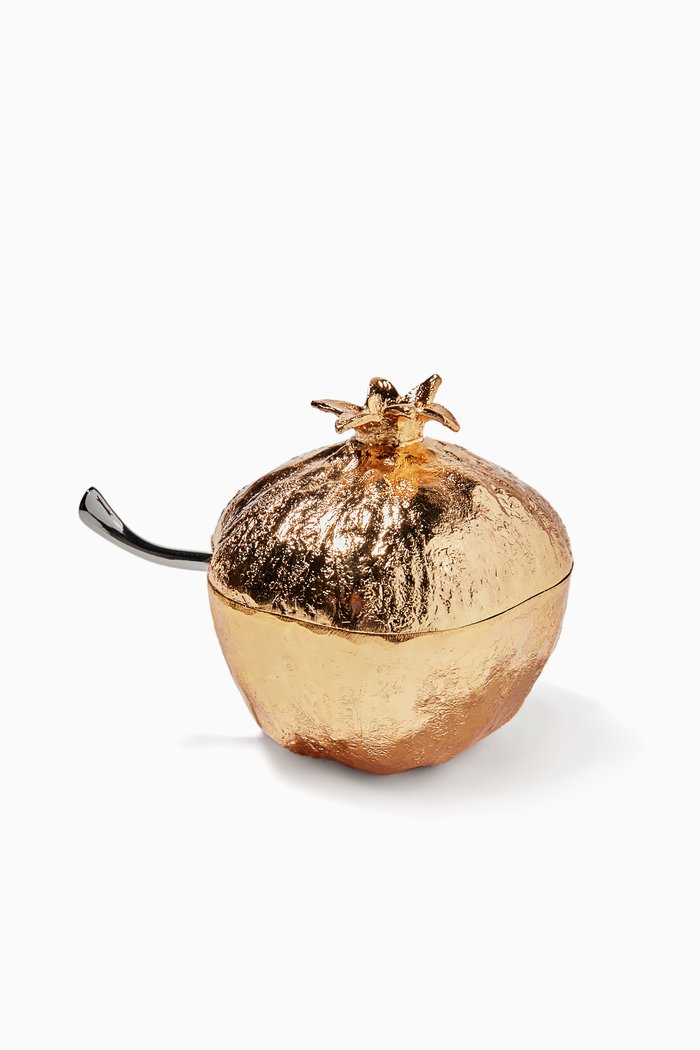 

Pomegranate Mini Pot With Spoon, Gold