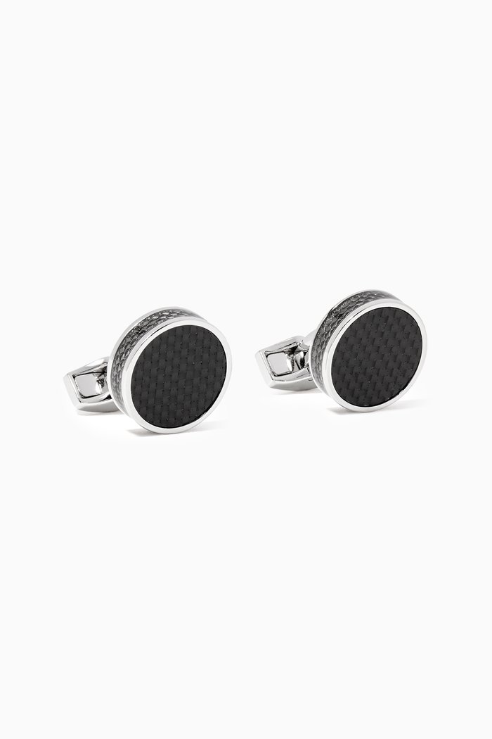 

Carbon-Fibre Tablet Cufflinks, Black