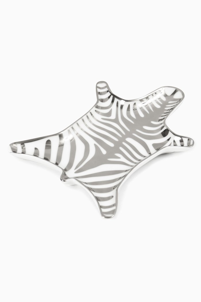 Silver Metallic Zebra Stacking Dish