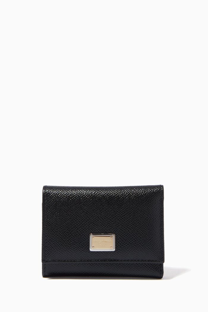 

Small Continental Wallet in Dauphine Leather, Black