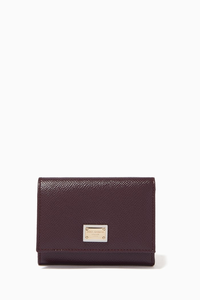

Small Continental Wallet in Dauphine Leather, Red