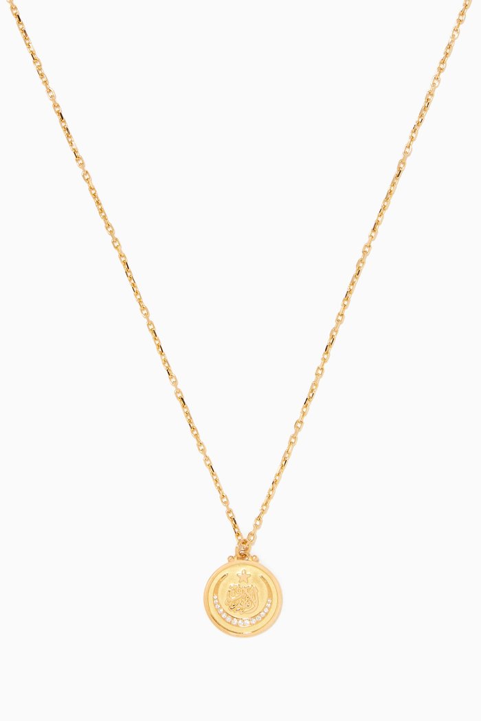 

Coin Calligraphy Gold & Diamond Necklace, Yellow